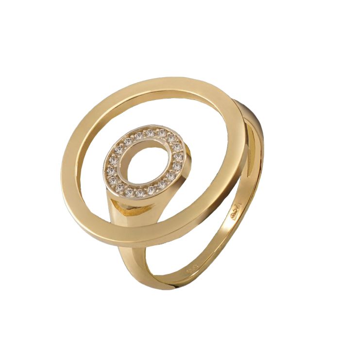 Women's yellow gold ring 9CT with zirkon HDY0010