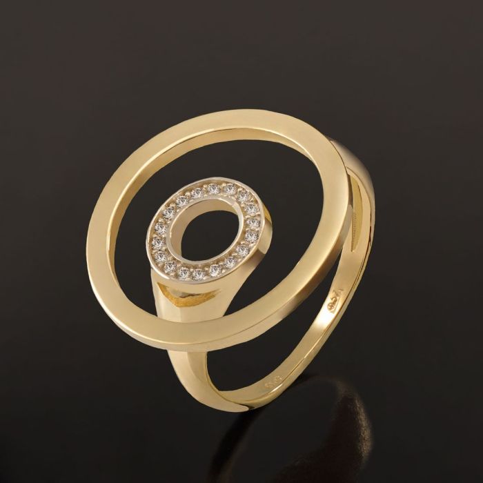 Women's yellow gold ring 9CT with zirkon HDY0010