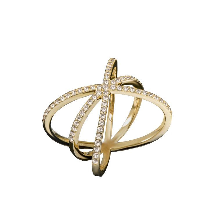 Women's yellow gold ring 9CT with zirkon HDY0011