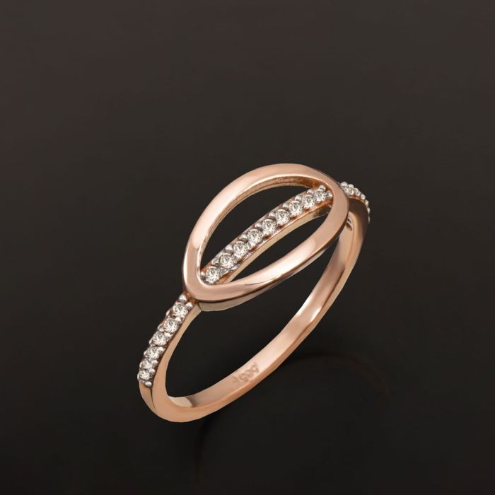Women's yellow gold ring 9CT with zirkon HDY0012