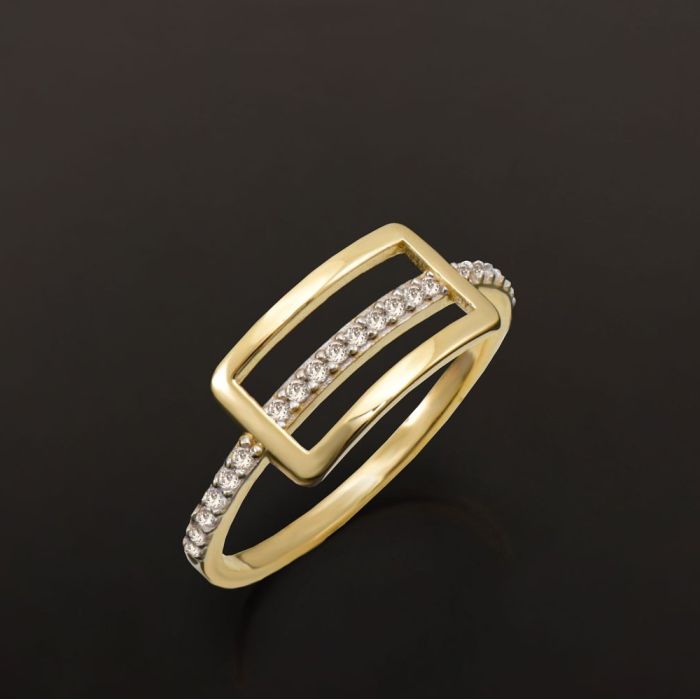 Women's yellow gold ring 9CT with zirkon HDY0013