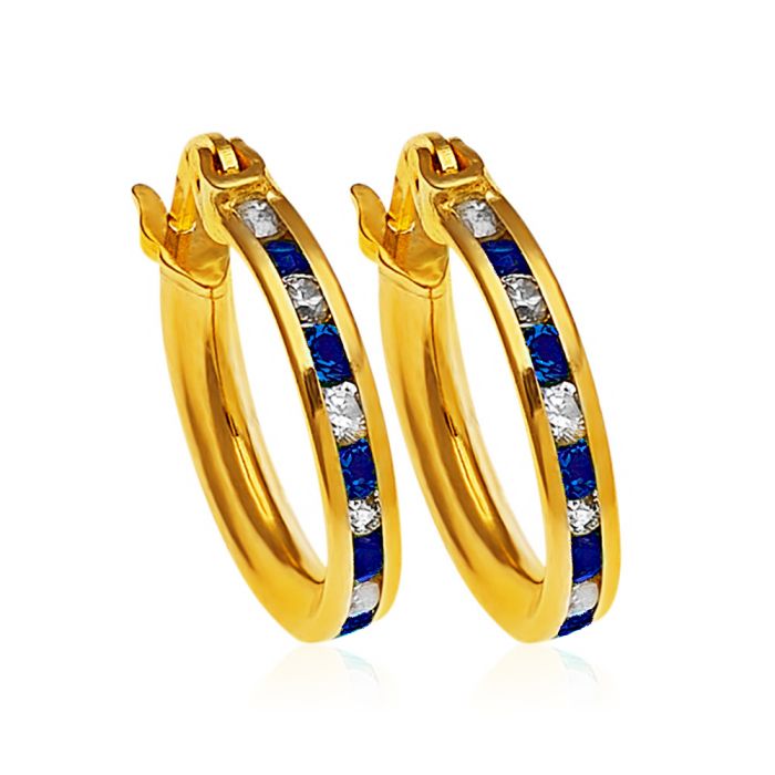 Women's yellow gold hoop earrings 14CT ISY0014