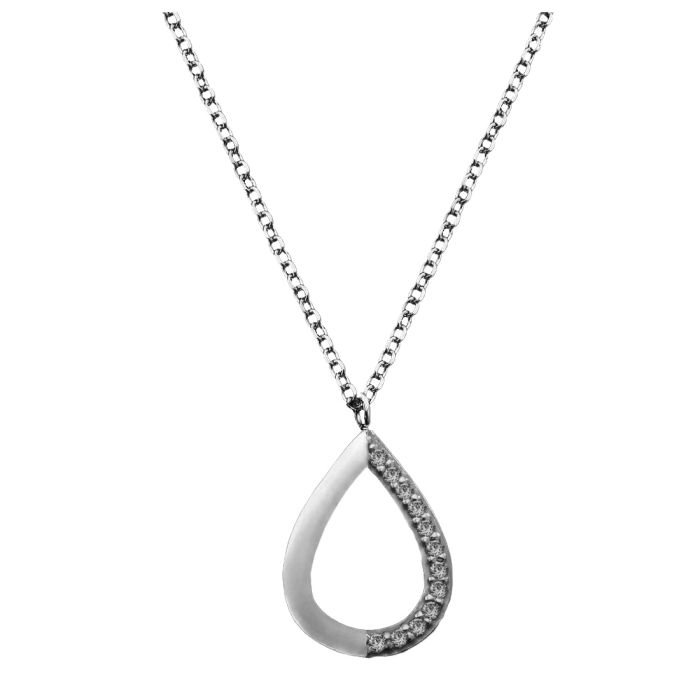 Women's White Gold necklace with zirkon 9CT HRY0037