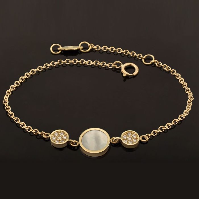 Yellow gold women's bracelet with zirkon 9CT HVY0014 HVY0015