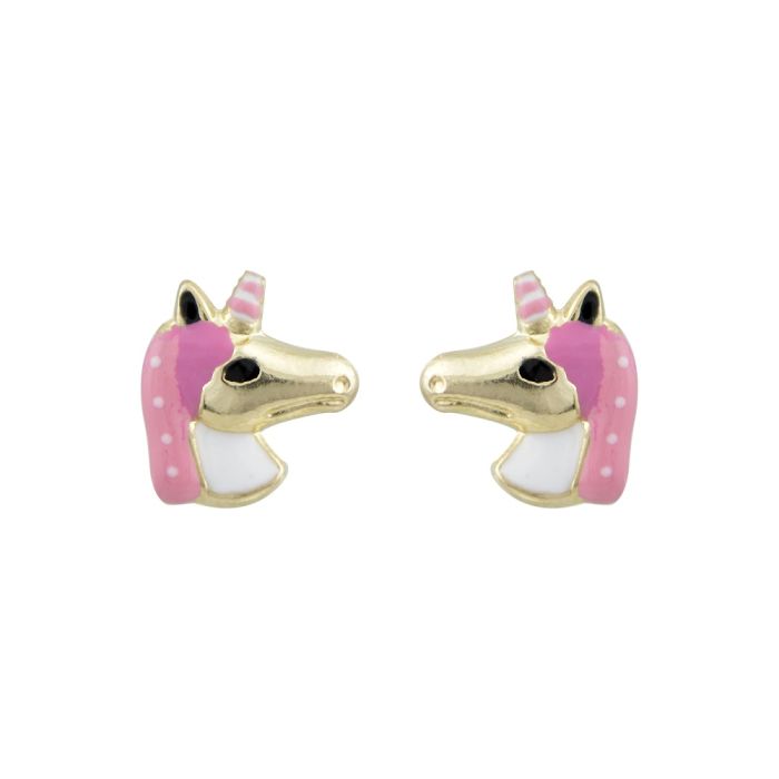 Kid's in yellow gold earrings with unicorn 9CT HSY0022