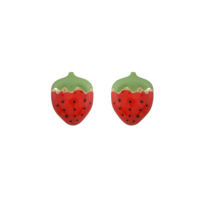 Kid's in yellow gold earrings with strawberrys 9CT HSY0023