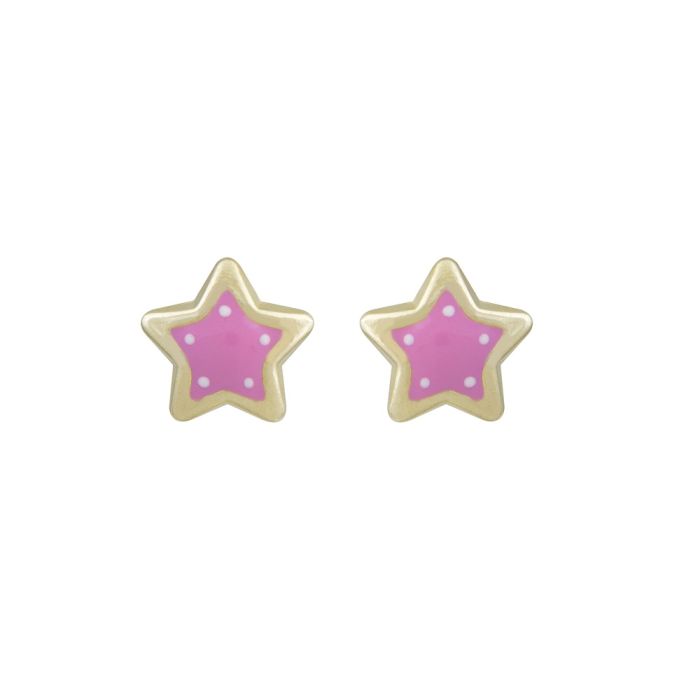 Kid's in yellow gold earrings with star 9CT HSY0026