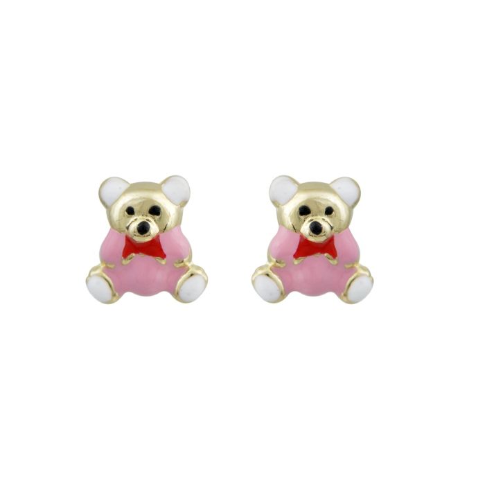 Kid's in yellow gold earrings with little bears 9CT HSY0027