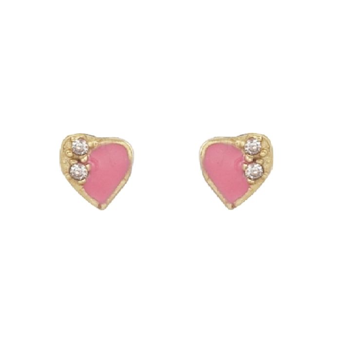 Kid's in yellow gold earrings with hearts 9CT HSY0030