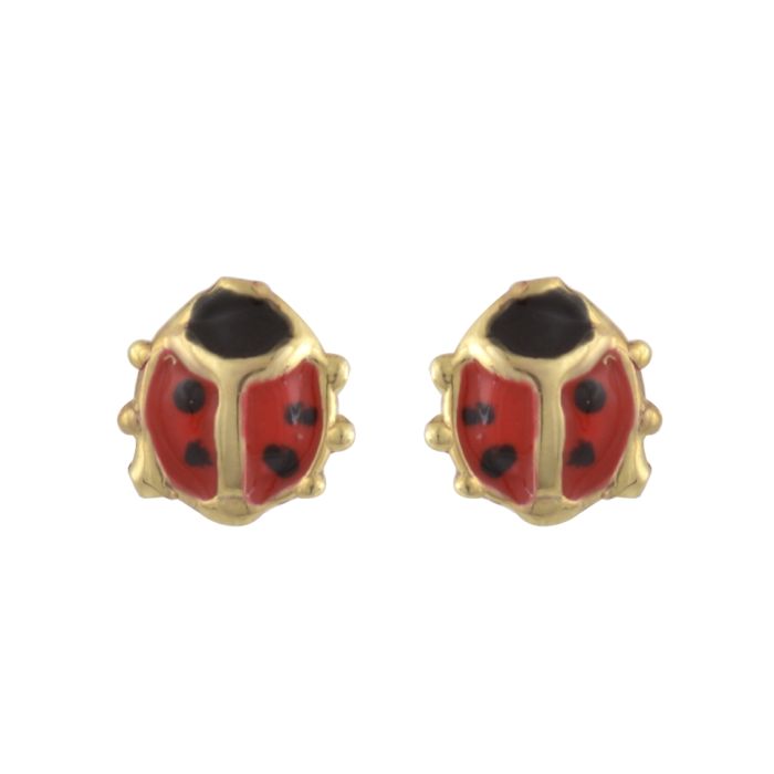 Kid's in yellow gold earrings with ladybugs 9CT HSY0031