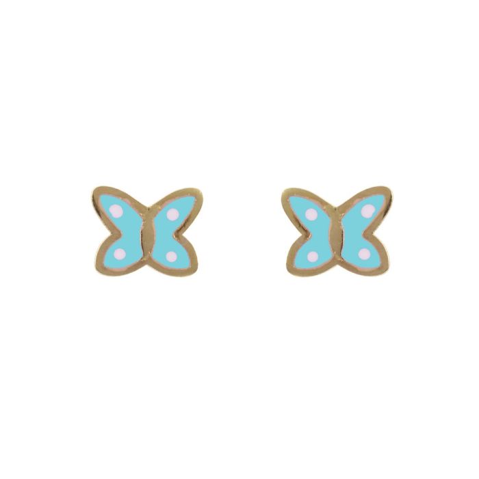 Kid's in yellow gold earrings with butterflys 9CT HSY0033
