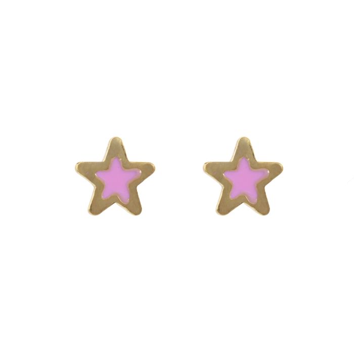 Kid's in yellow gold earrings with stars 9CT HSY0034