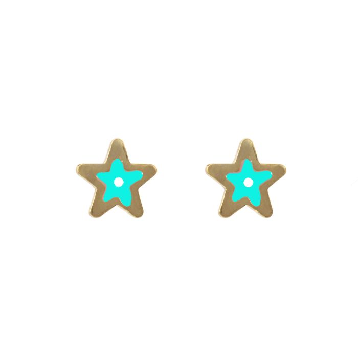 Kid's in yellow gold earrings with stars 9CT HSY0035