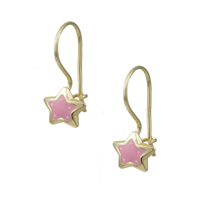 Kid's in yellow gold earrings with stars 9CT HSY0038