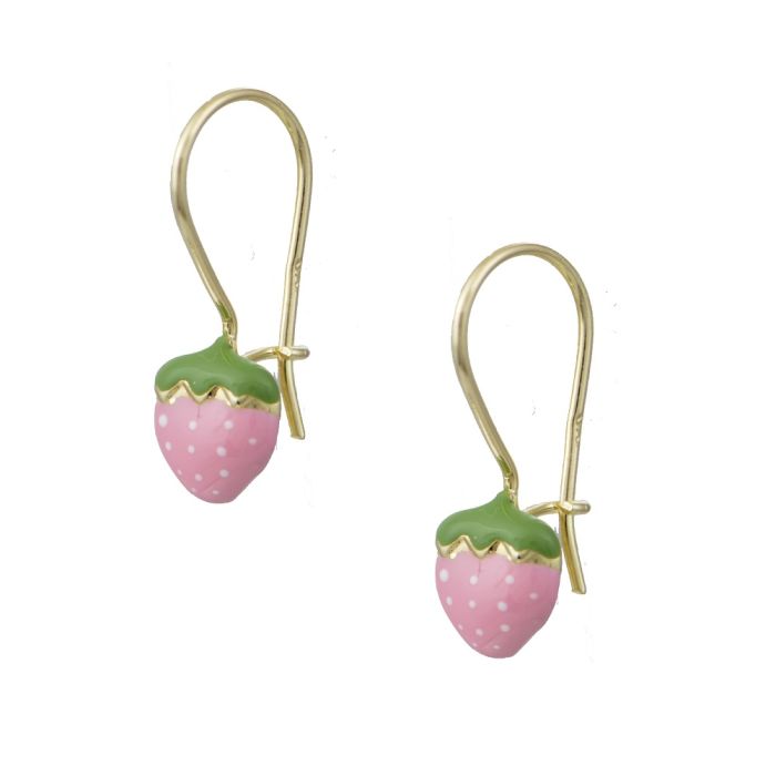 Kid's in yellow gold earrings with strawberrys 9CT HSY0039