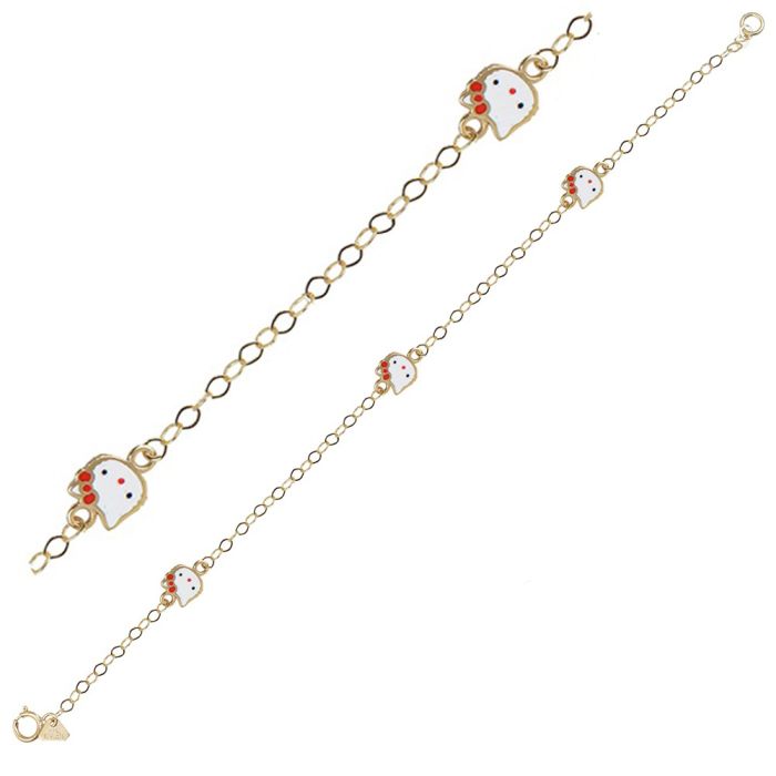 Kid's bracelet in yellow gold with the Hello Kitty 9CT HYY0004
