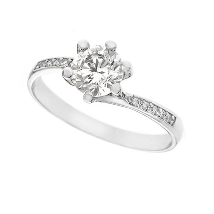 Women'S White gold engagement ring 9CT HDY0025