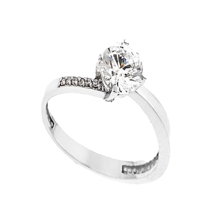 Women'S White gold engagement ring 9CT HDY0028