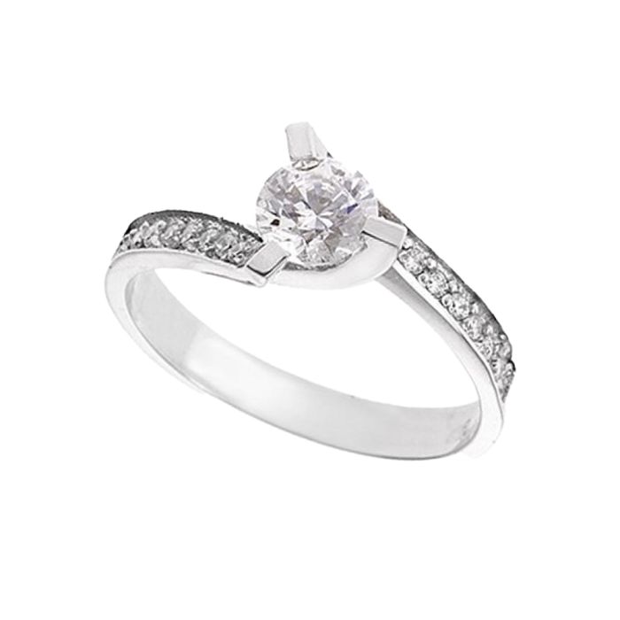 Women'S White gold engagement ring 9CT HDY0030