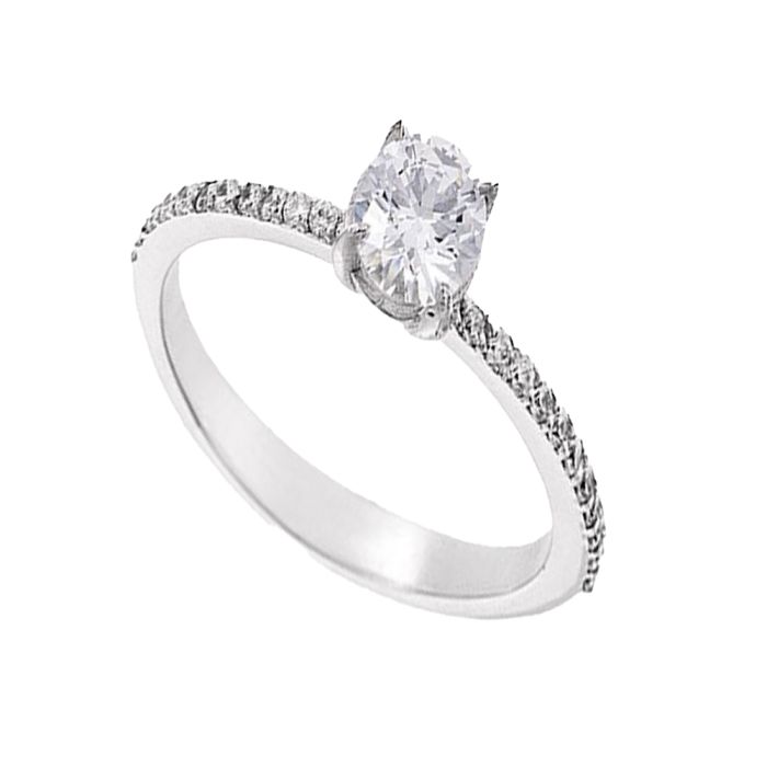 Women'S White gold engagement ring 9CT HDY0031