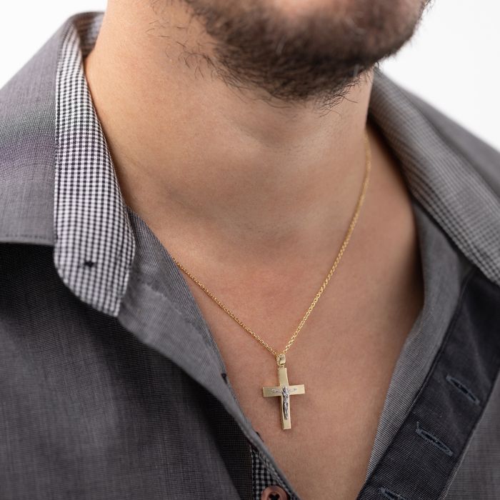 Men's yellow gold cross without chain 14CT ITY0073