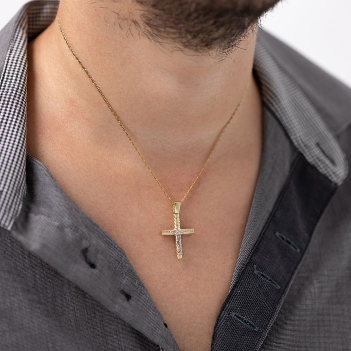 Men's yellow gold cross without chain 14CT ITY0074