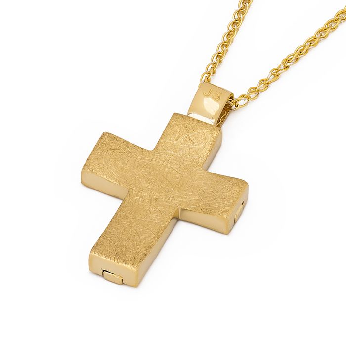 Men's yellow gold cross without chain 14CT ITY0075