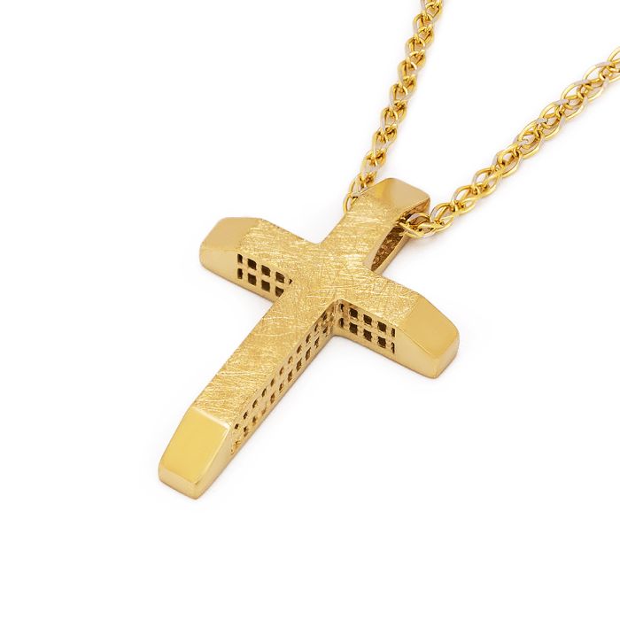Men's yellow gold cross without chain 14CT ITY0077
