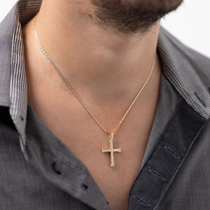 Men's yellow gold cross without chain 14CT ITY0078