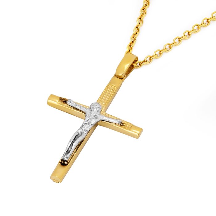 Men's yellow gold cross without chain 14CT ITY0079