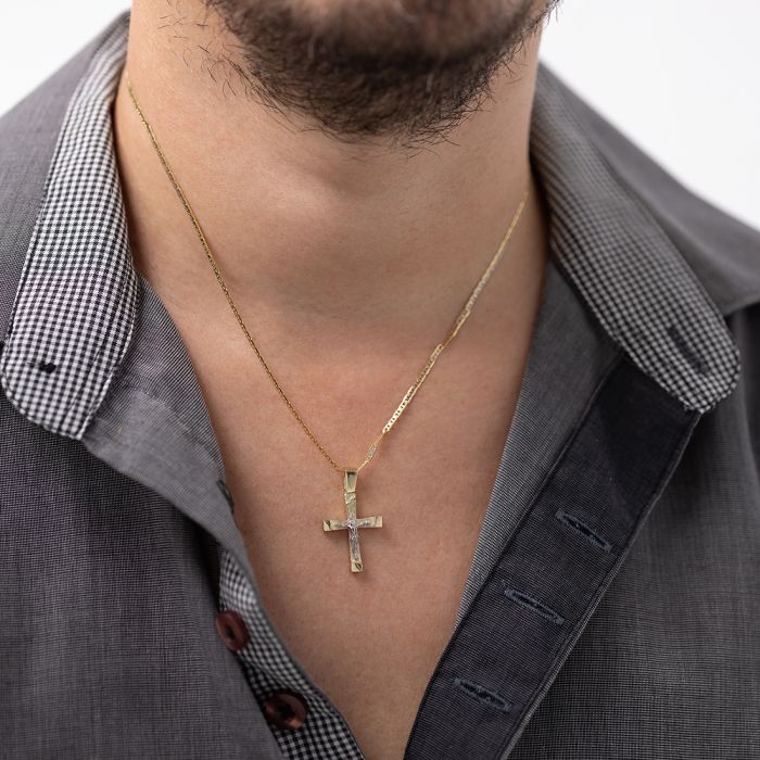 Men's yellow gold cross without chain 14CT ITY0080
