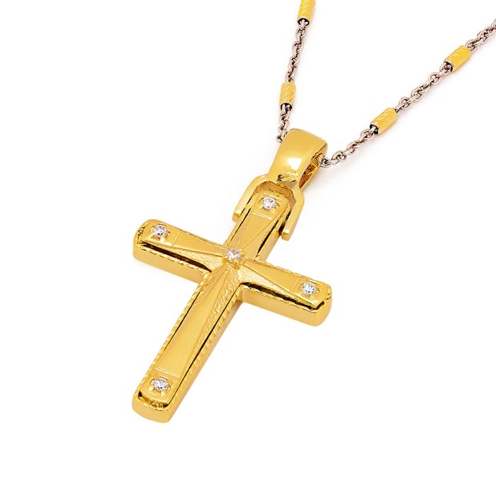 Women's Cross 14K Yellow Gold with Zircon without chain ITY0081 ITY0081