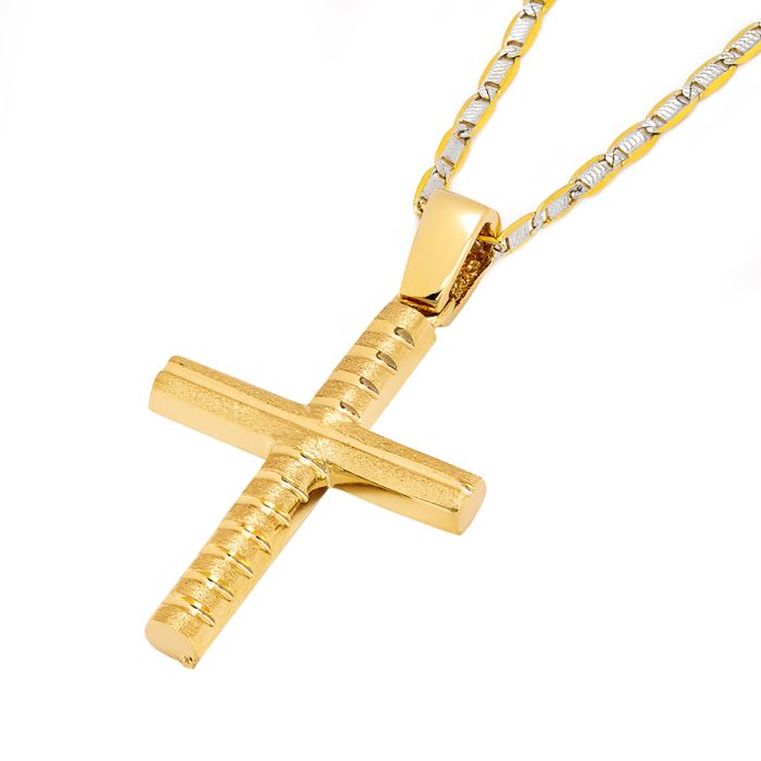 Men's yellow gold cross without chain 14CT ITY0082