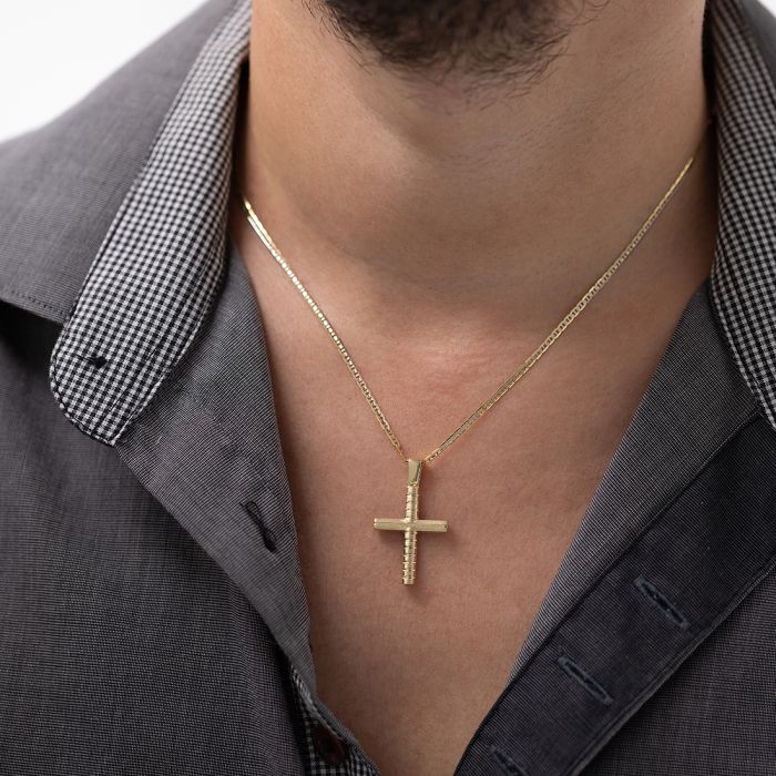 Men's yellow gold cross without chain 14CT ITY0082