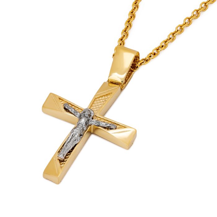 Men's yellow gold cross without chain 14CT ITY0083