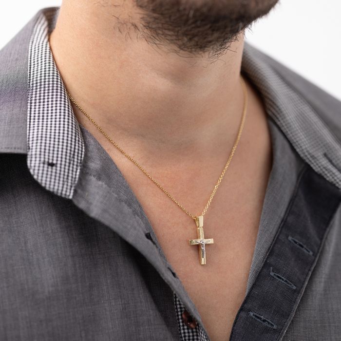 Men's yellow gold cross without chain 14CT ITY0084