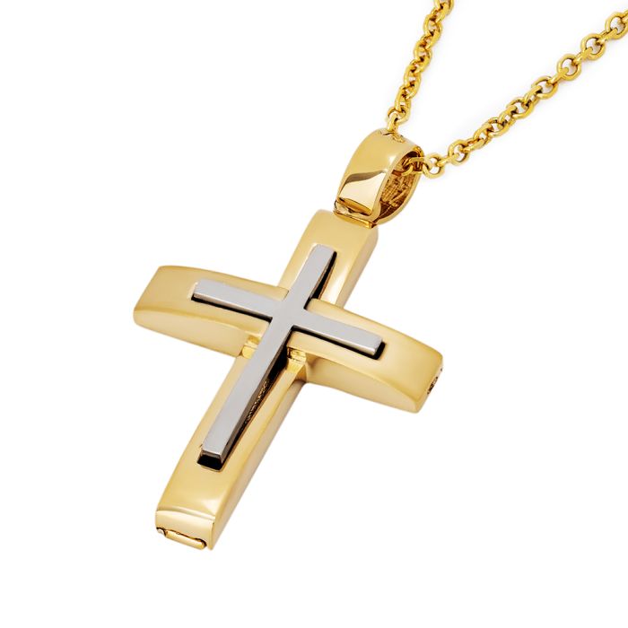 Men's yellow gold cross without chain 14CT ΙΤΥ0085
