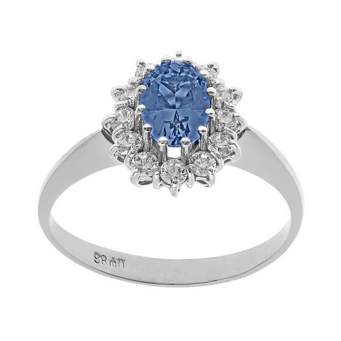 Women's gold rosette ring 9CT with zircon HDY0038