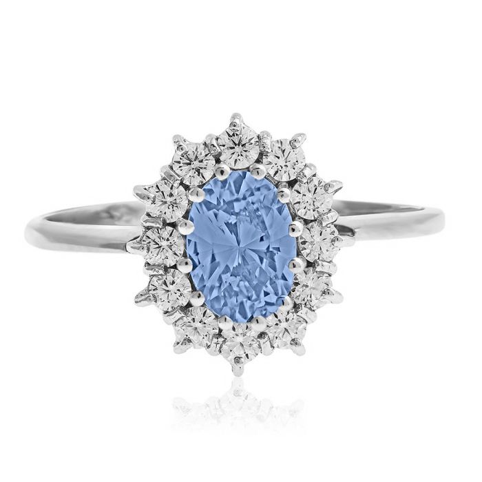 Women's gold rosette ring 9CT with zircon HDY0038