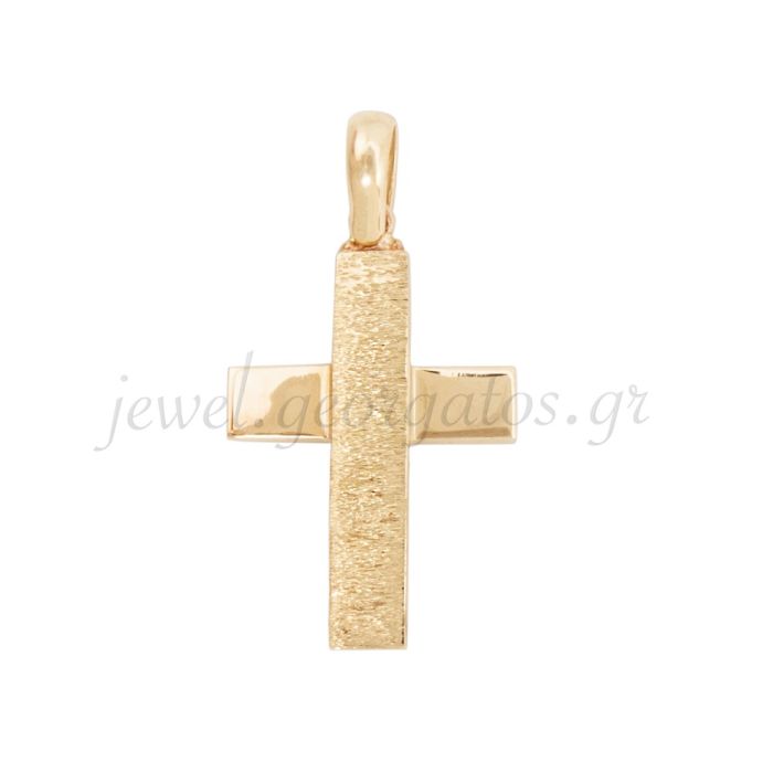 Men's double-sided gold cross 14CT ITD0400