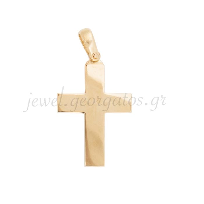 Men's double-sided gold cross 14CT ITD0400
