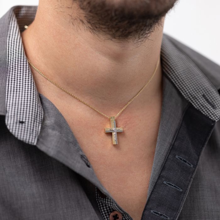 Men's yellow gold cross 14CT without chain ITY0068