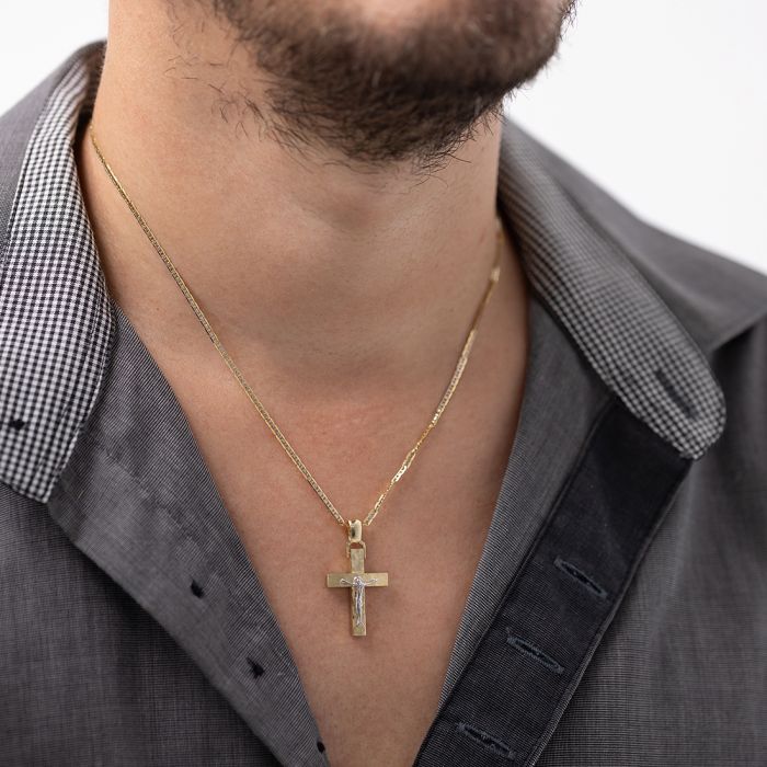 Men's yellow gold cross 14CT without chain ITY0069
