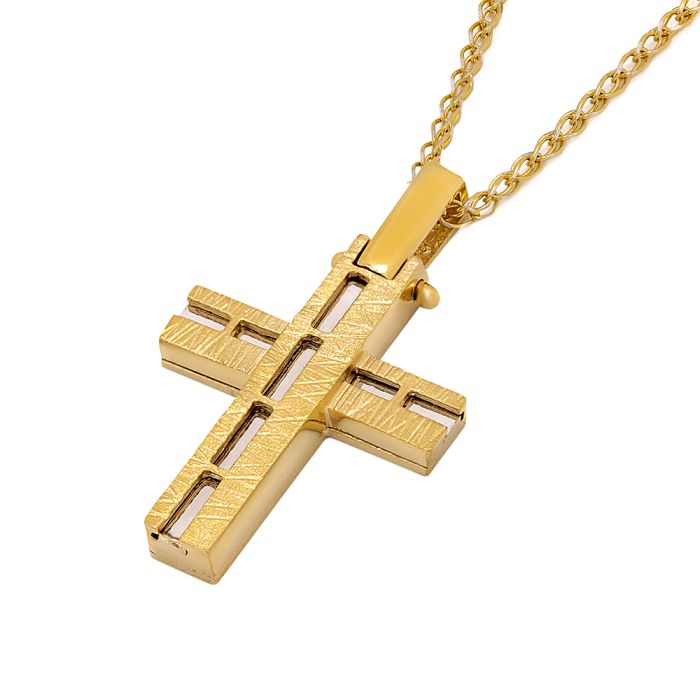 Men's yellow gold cross 14CT without chain ITY0070