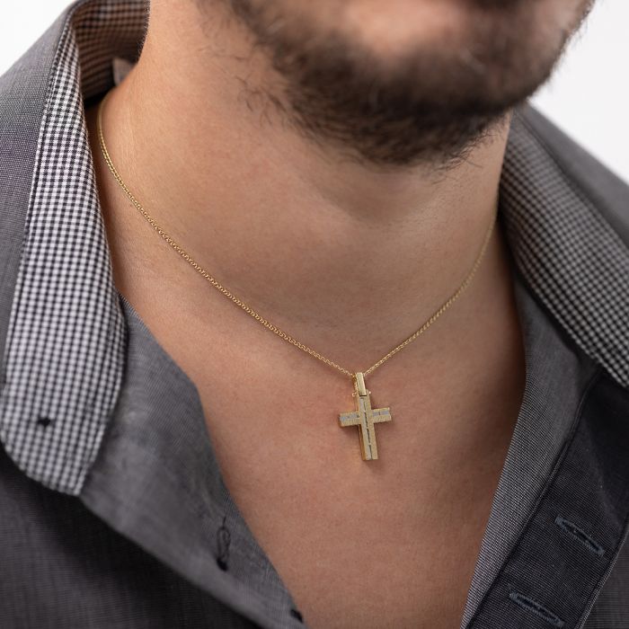 Men's yellow gold cross 14CT without chain ITY0070