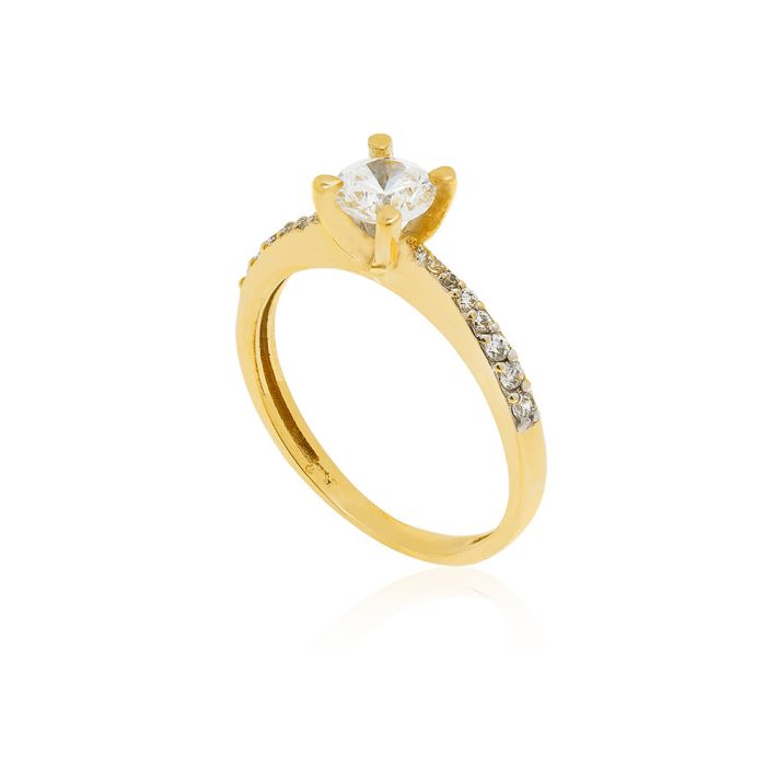 Women's engagement gold ring 14CT with zircon IDO0001