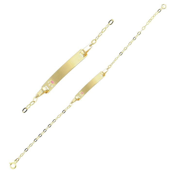 Children's ID yellow gold with a crown 9CT HHY0018