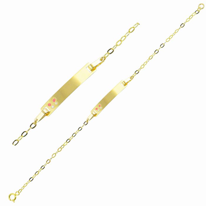 Children's ID yellow gold with a butterfly 9CT HHY0019