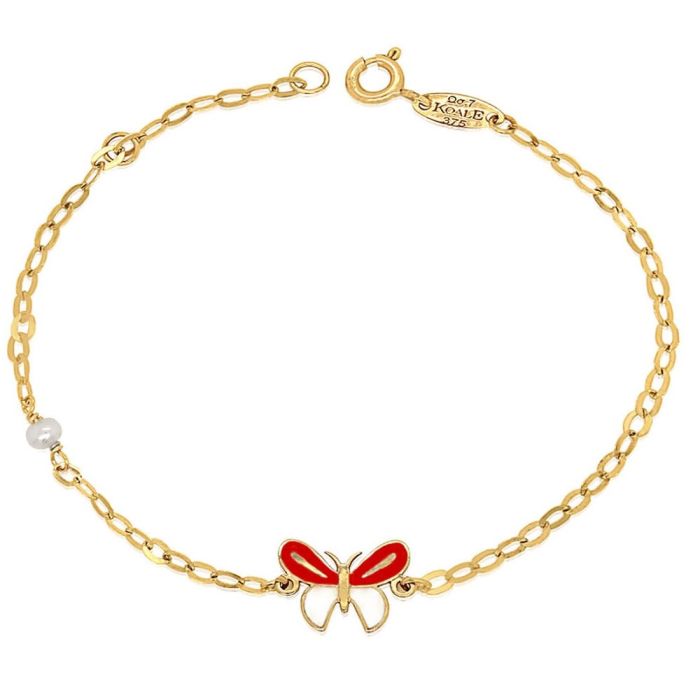 Kid's bracelet in yellow gold with butterfly 9ct HYY0032