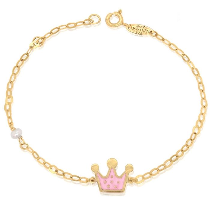 Kid's bracelet in yellow gold with corona 9ct HYY0034